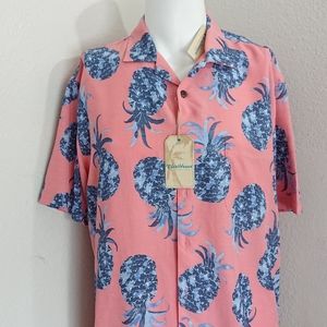 NEW Hawaiian men's shirt XL pineapple blue